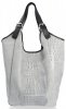 Bőr táska shopper bag Vera Pelle világosszürke 9551